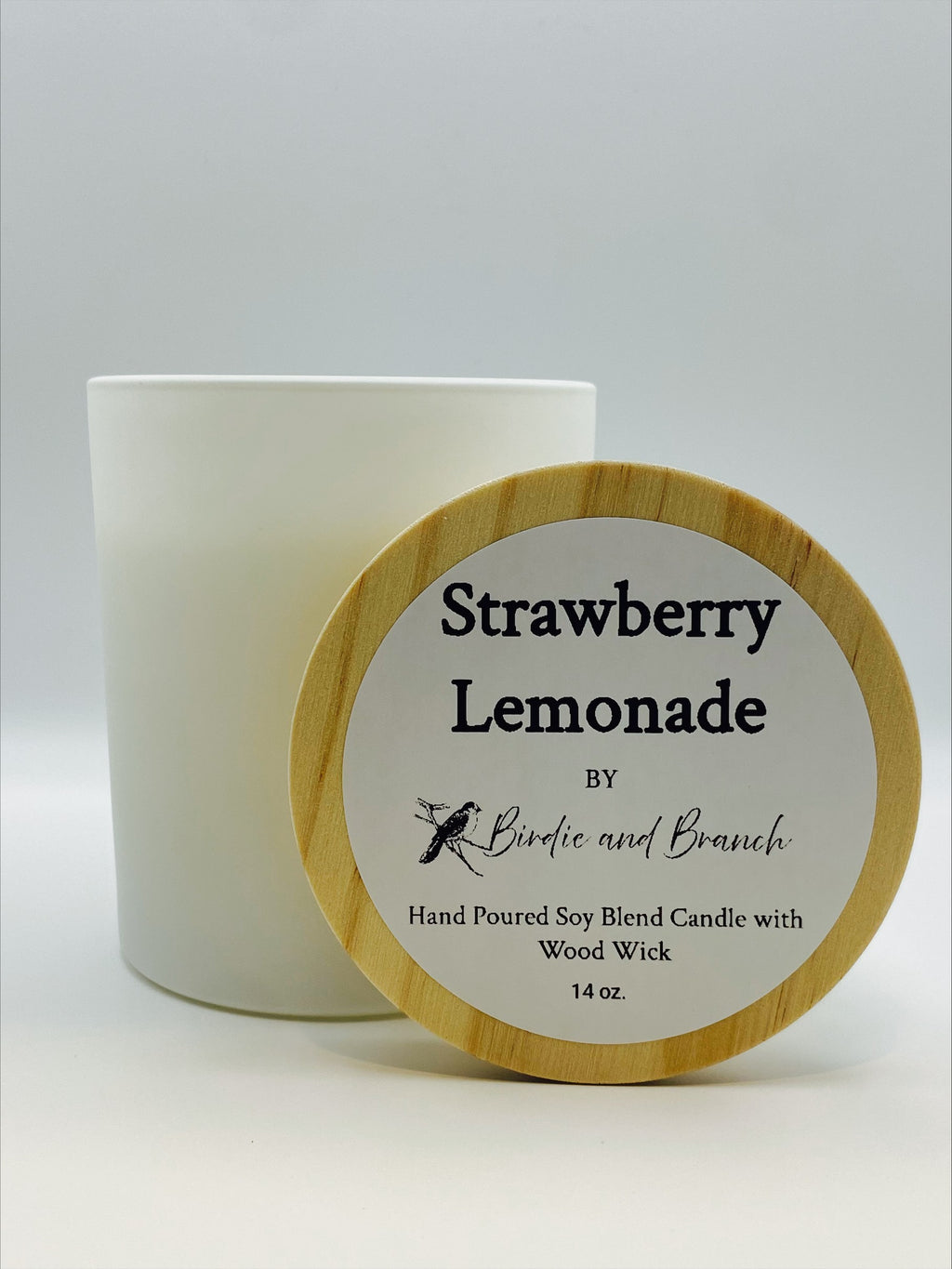 Strawberry Lemonade Soy Blend Candle with Wood Wick