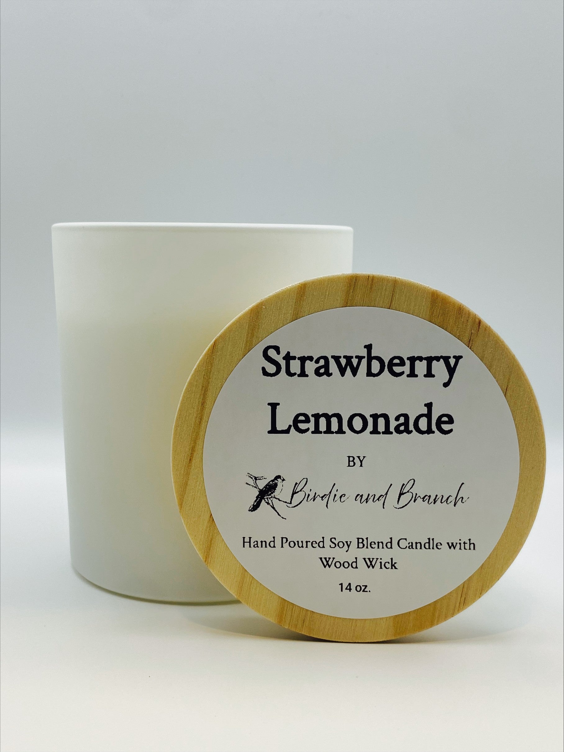 Strawberry Lemonade Soy Blend Candle with Wood Wick