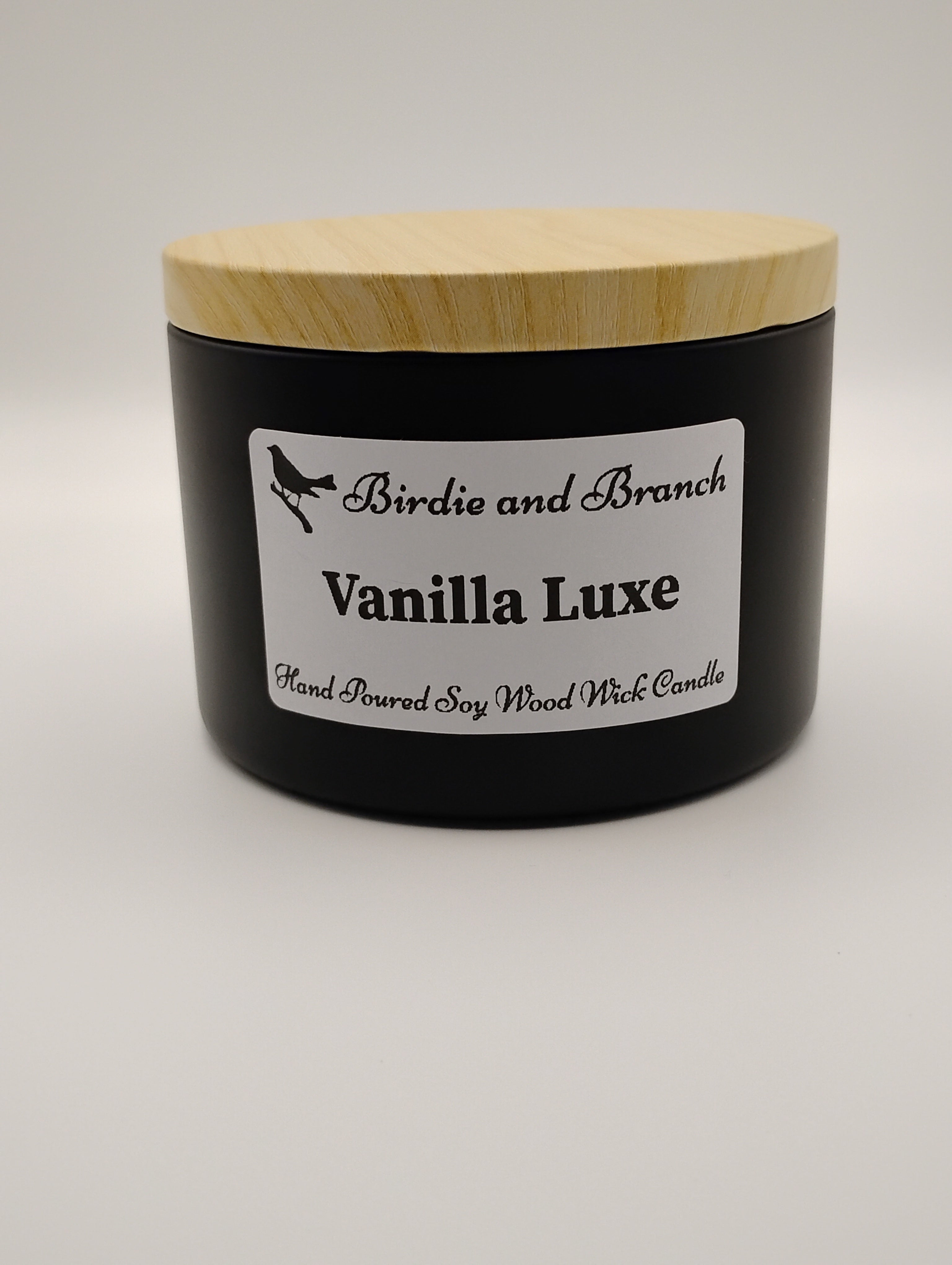 Vanilla Luxe 8 Ounce Soy Candle with Wood Wick