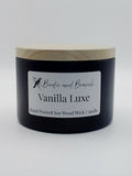Vanilla Luxe 8 Ounce Soy Candle with Wood Wick